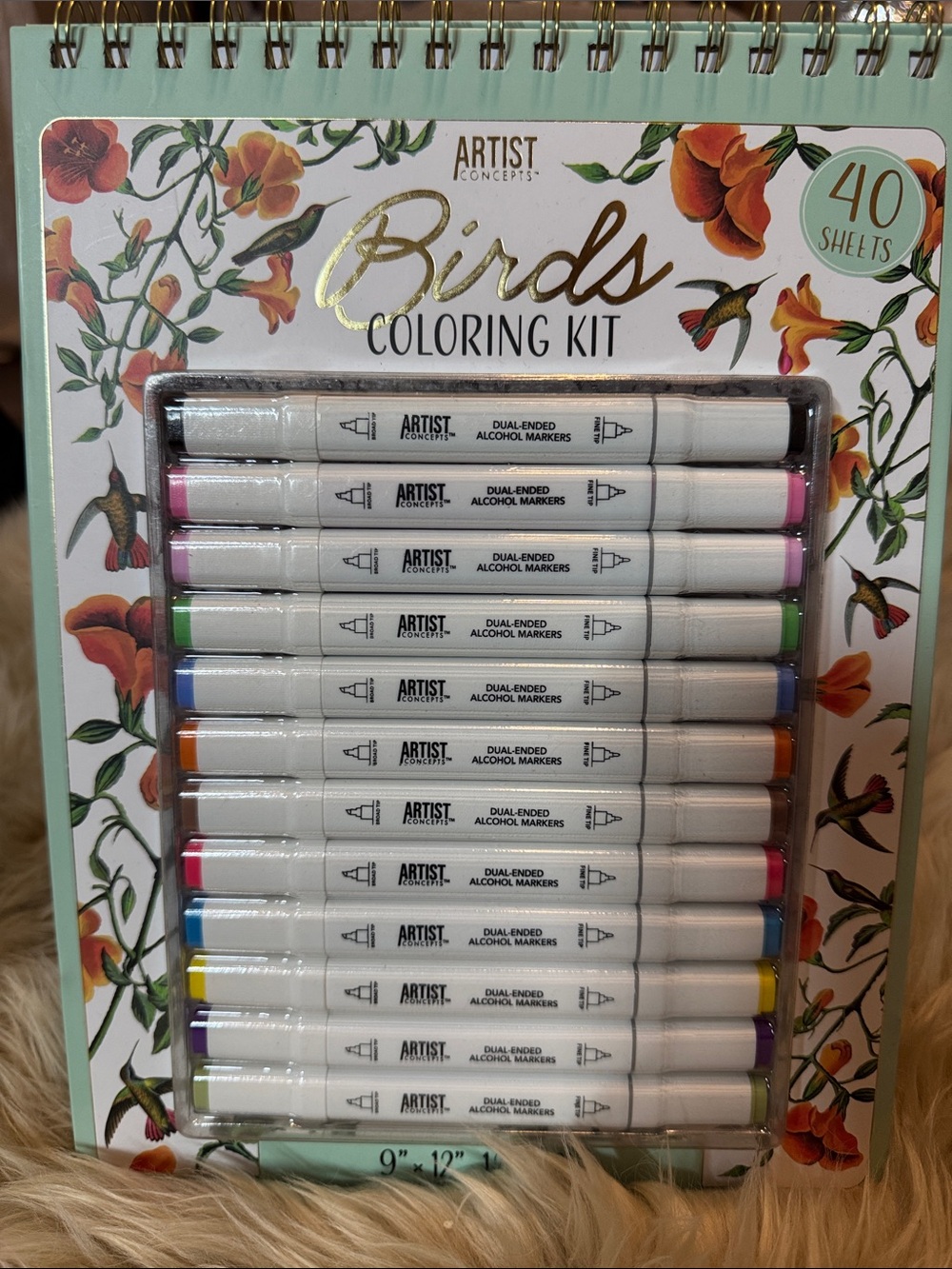 Artist Concepts Birds Coloring Kit with Dual-Ended Alcohol Markers